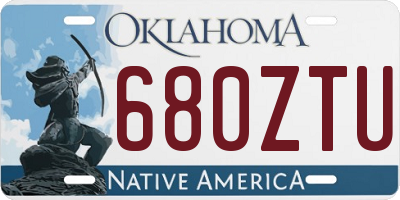 OK license plate 680ZTU