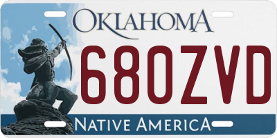 OK license plate 680ZVD