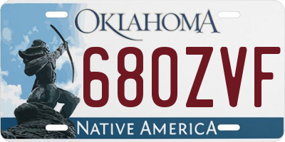 OK license plate 680ZVF