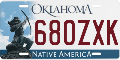 OK license plate 680ZXK