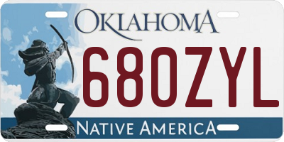 OK license plate 680ZYL