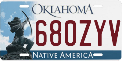 OK license plate 680ZYV