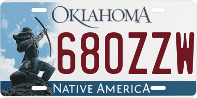 OK license plate 680ZZW