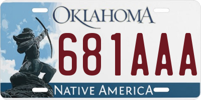 OK license plate 681AAA