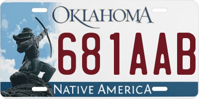 OK license plate 681AAB