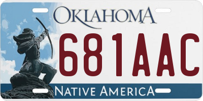 OK license plate 681AAC