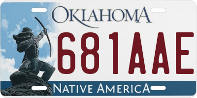 OK license plate 681AAE