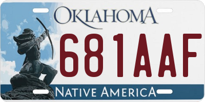 OK license plate 681AAF