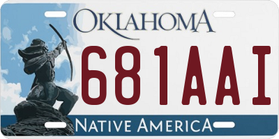 OK license plate 681AAI