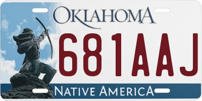 OK license plate 681AAJ