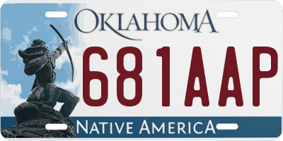 OK license plate 681AAP