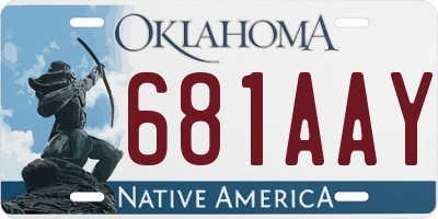 OK license plate 681AAY
