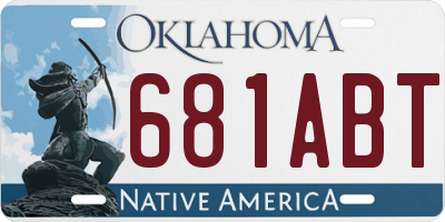 OK license plate 681ABT