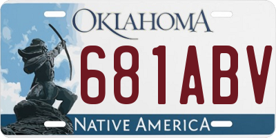 OK license plate 681ABV