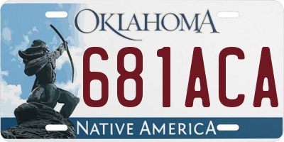 OK license plate 681ACA