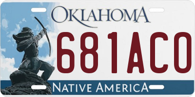 OK license plate 681ACO