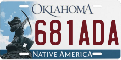 OK license plate 681ADA