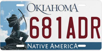 OK license plate 681ADR