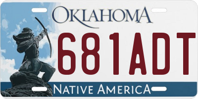 OK license plate 681ADT