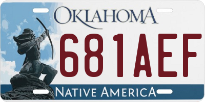 OK license plate 681AEF