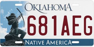 OK license plate 681AEG