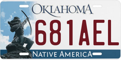 OK license plate 681AEL