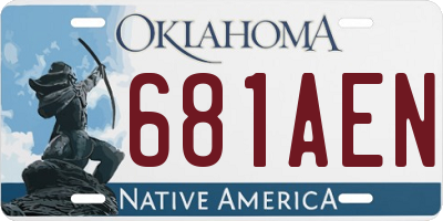 OK license plate 681AEN