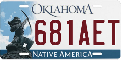 OK license plate 681AET