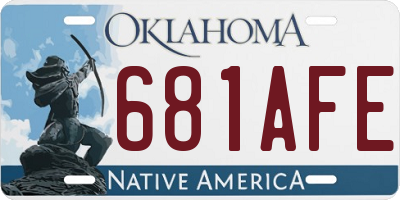 OK license plate 681AFE