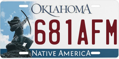 OK license plate 681AFM