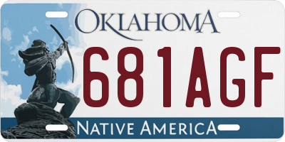 OK license plate 681AGF