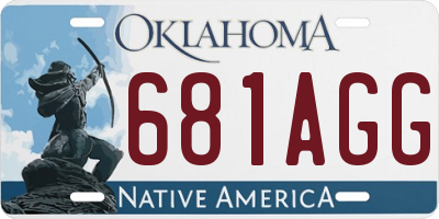 OK license plate 681AGG