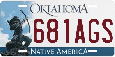 OK license plate 681AGS
