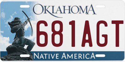 OK license plate 681AGT