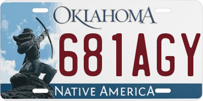 OK license plate 681AGY