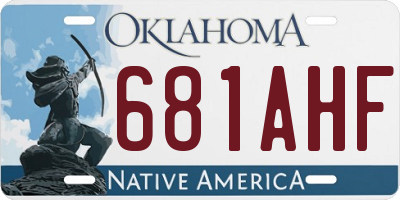 OK license plate 681AHF