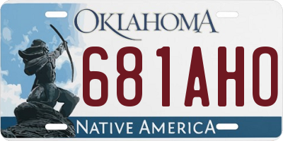 OK license plate 681AHO