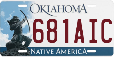 OK license plate 681AIC