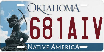 OK license plate 681AIV