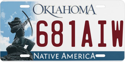 OK license plate 681AIW
