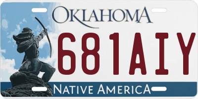 OK license plate 681AIY