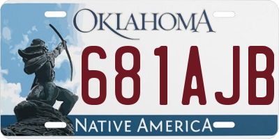 OK license plate 681AJB