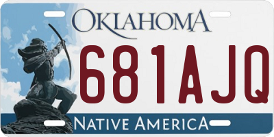 OK license plate 681AJQ