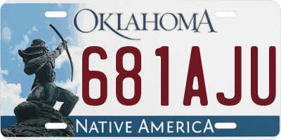 OK license plate 681AJU