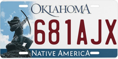 OK license plate 681AJX