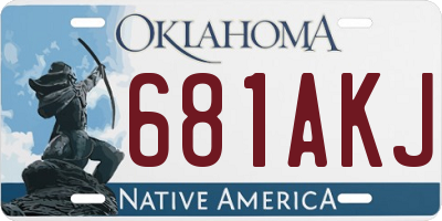 OK license plate 681AKJ