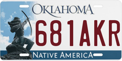 OK license plate 681AKR