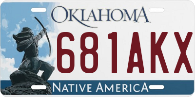 OK license plate 681AKX