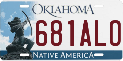 OK license plate 681ALO