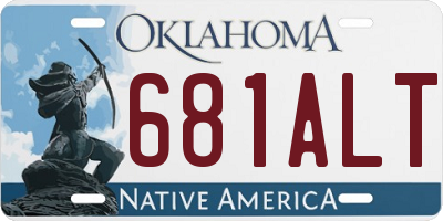 OK license plate 681ALT